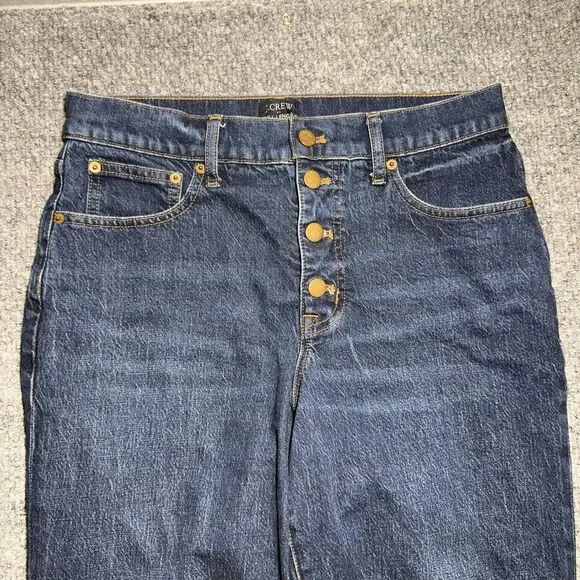 J. Crew Jeans Full Length Wide Leg Button Fly Medium Wash Mid Rise Curvy Size 27 - Picture 3 of 5